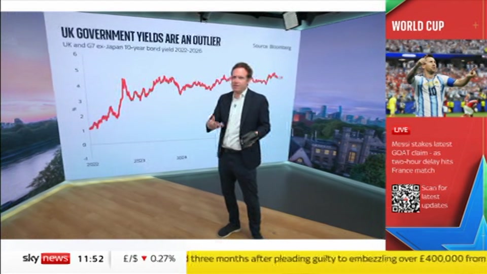 Broadcast still at 25m. Sky News, Sky News Today with Gareth Barlow, 23 June 2026.