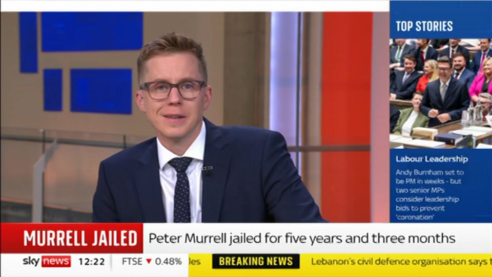 Broadcast still at 25m. Sky News, Sky News Today with Gareth Barlow, 23 June 2026.