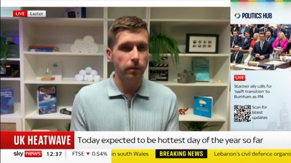 Broadcast still at 10m. Sky News, Sky News Today with Gareth Barlow, 23 June 2026.