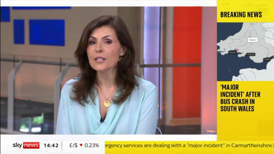 Broadcast still at 15m. Sky News, Sky News Today with Jayne Secker, 23 June 2026.