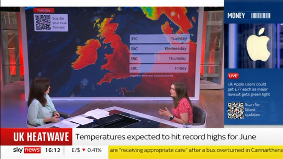Broadcast still at 15m. Sky News, Sky News Today with Jayne Secker, 23 June 2026.