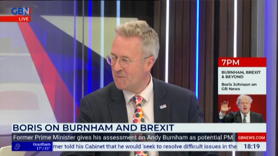 Broadcast still at 20m. GB News, New: Dewbs & Co, 23 June 2026.